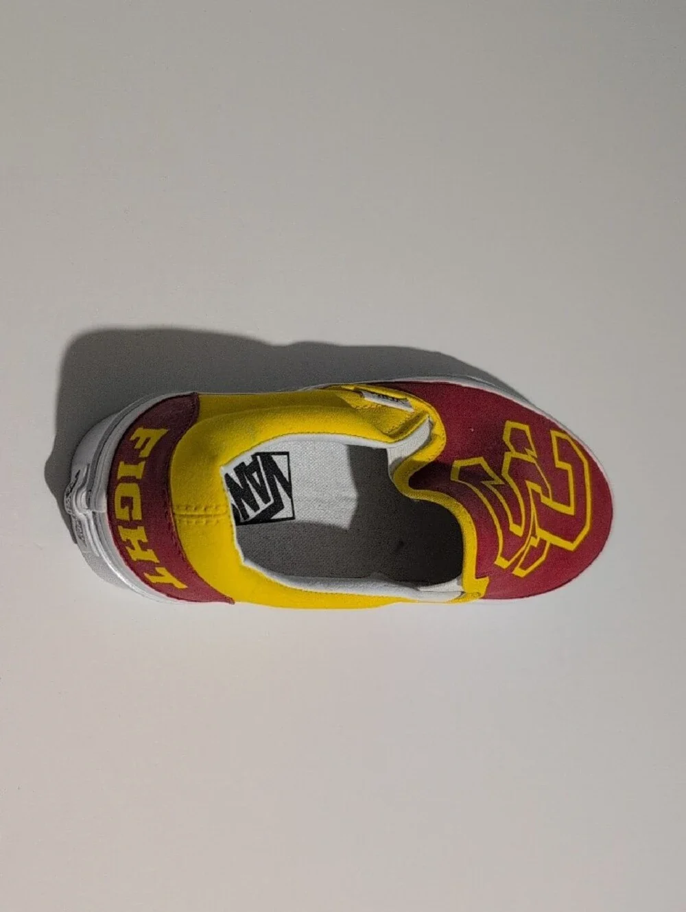 Vans Classic Graphic Slip-On Sneakers Maroon Yellow Unisex Size